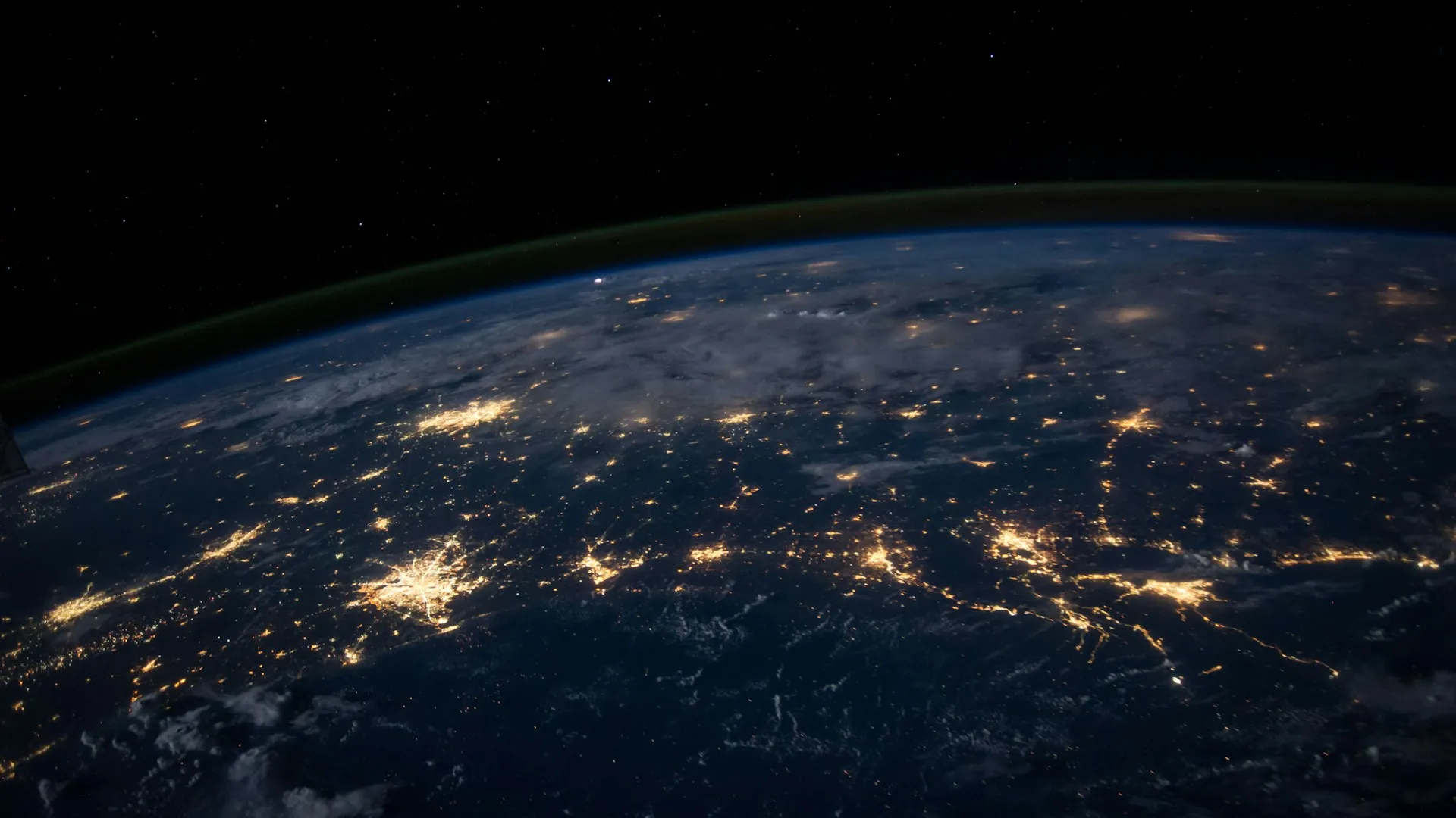 Earth seen from space at night