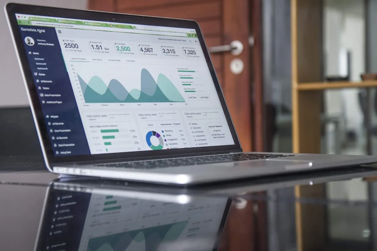 Business charts on a desk