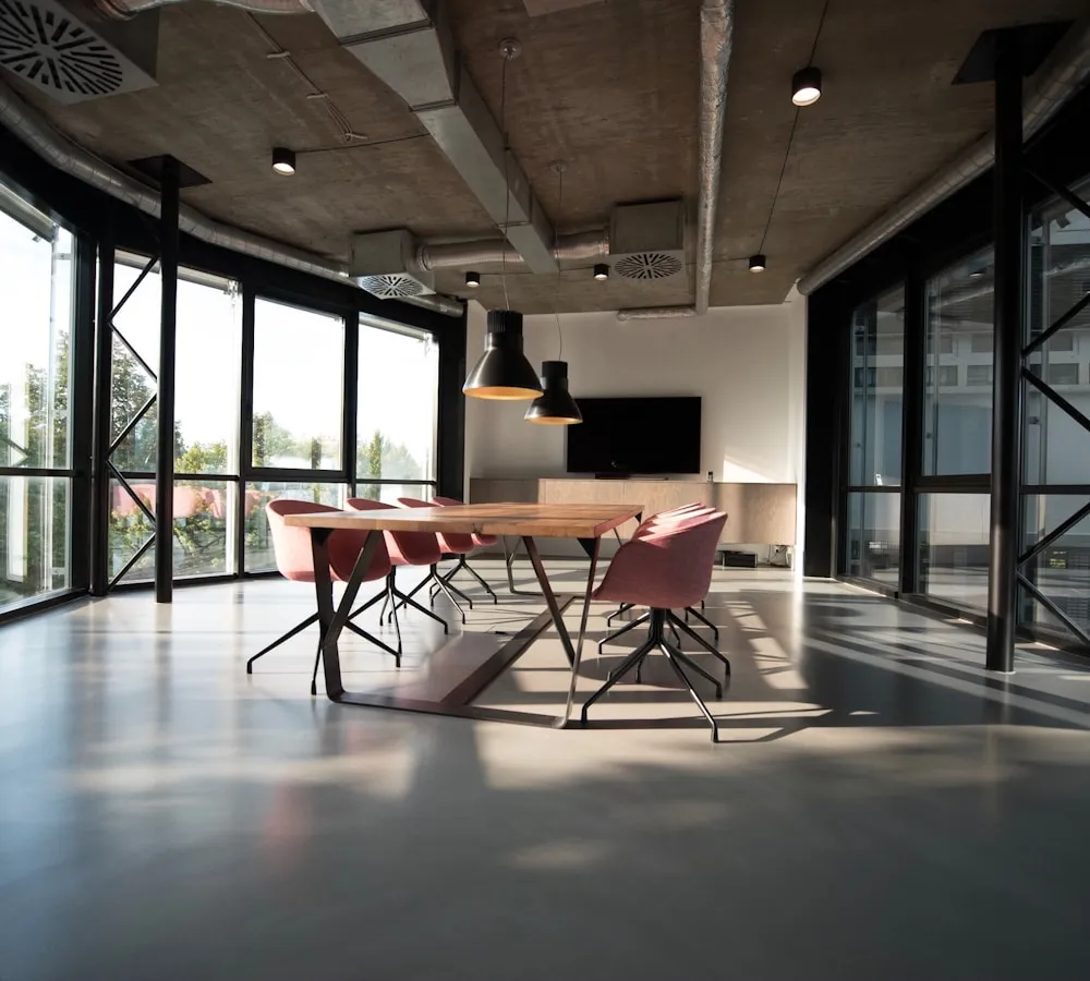Modern workspace with research notes