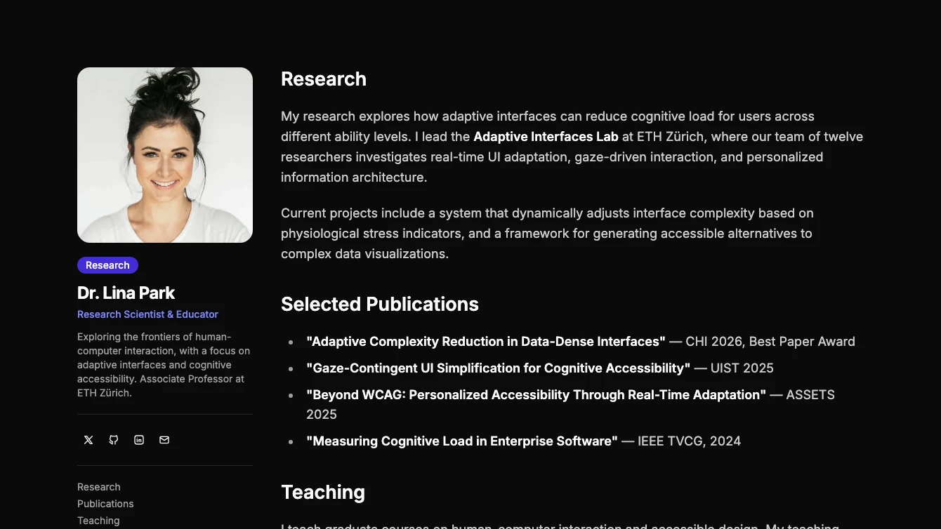 Profile 6 - Sticky Sidebar