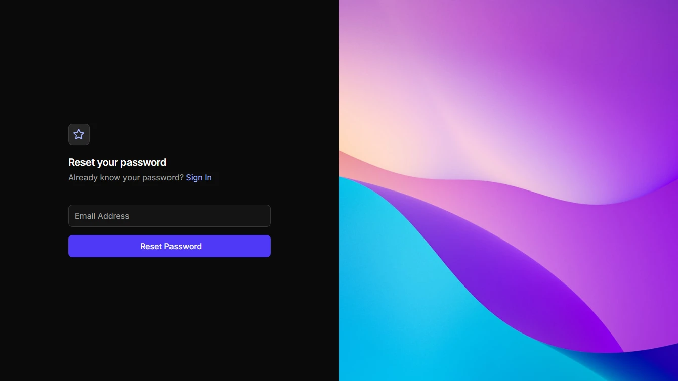 Password Reset 2 - Split Screen with Image