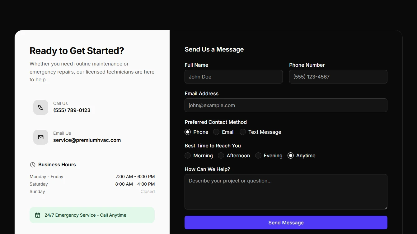 Contact 5 - Dark Panel