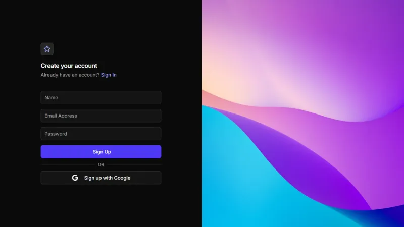 Signup 3 - Split Screen with Image