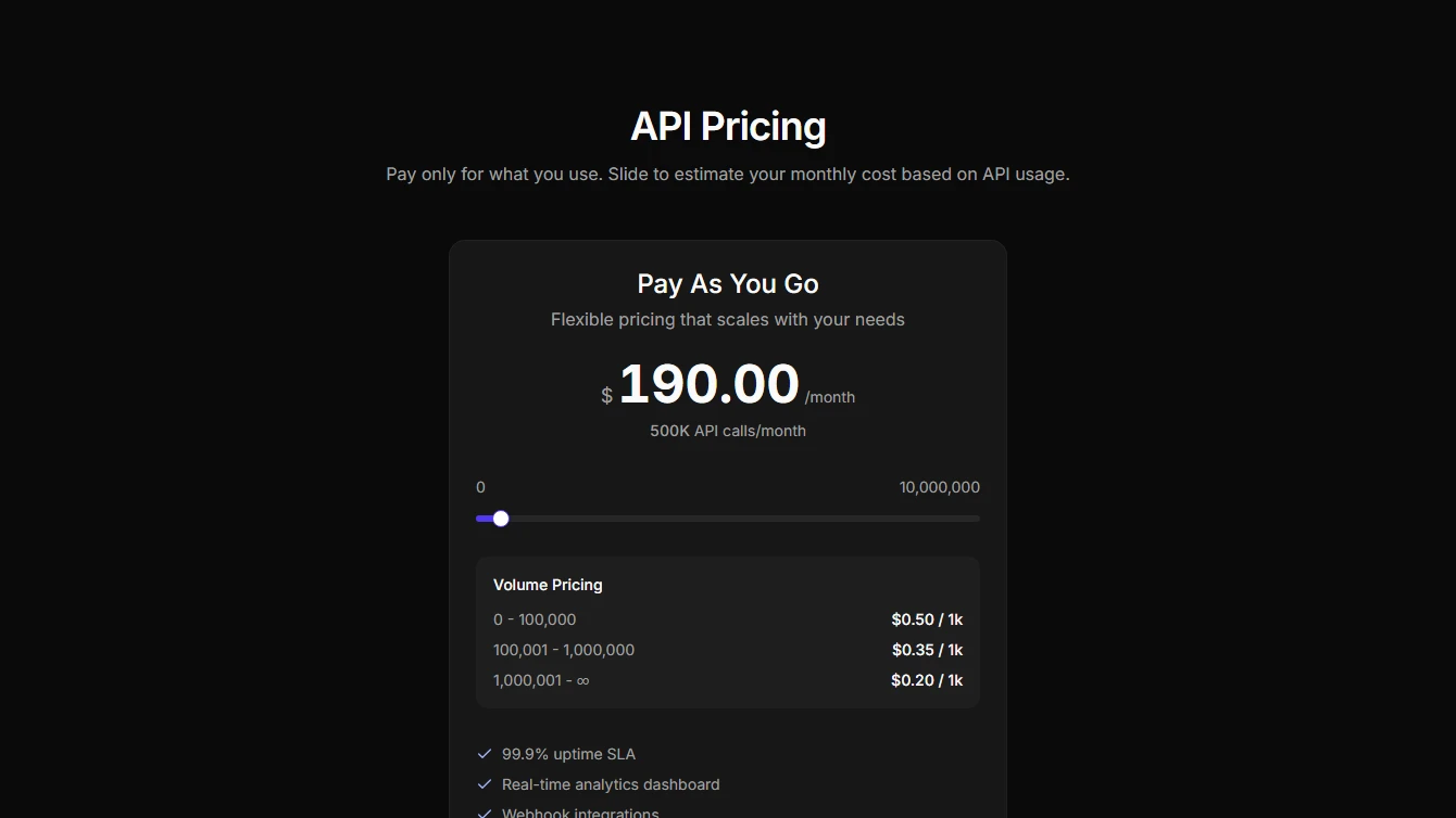 Pricing 11 - API Slider