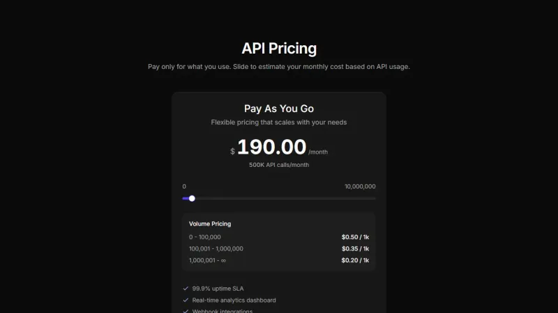 Pricing 11 - API Slider