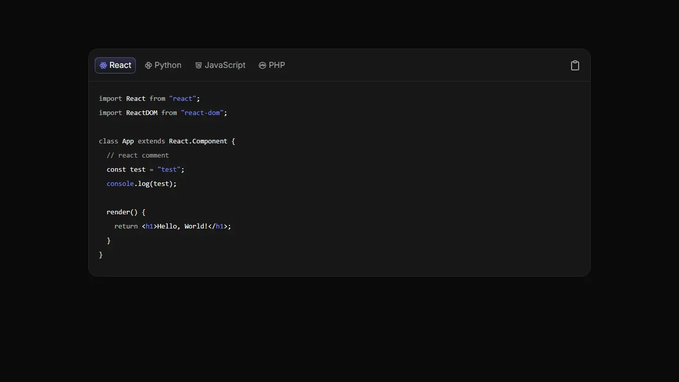 Code Block components