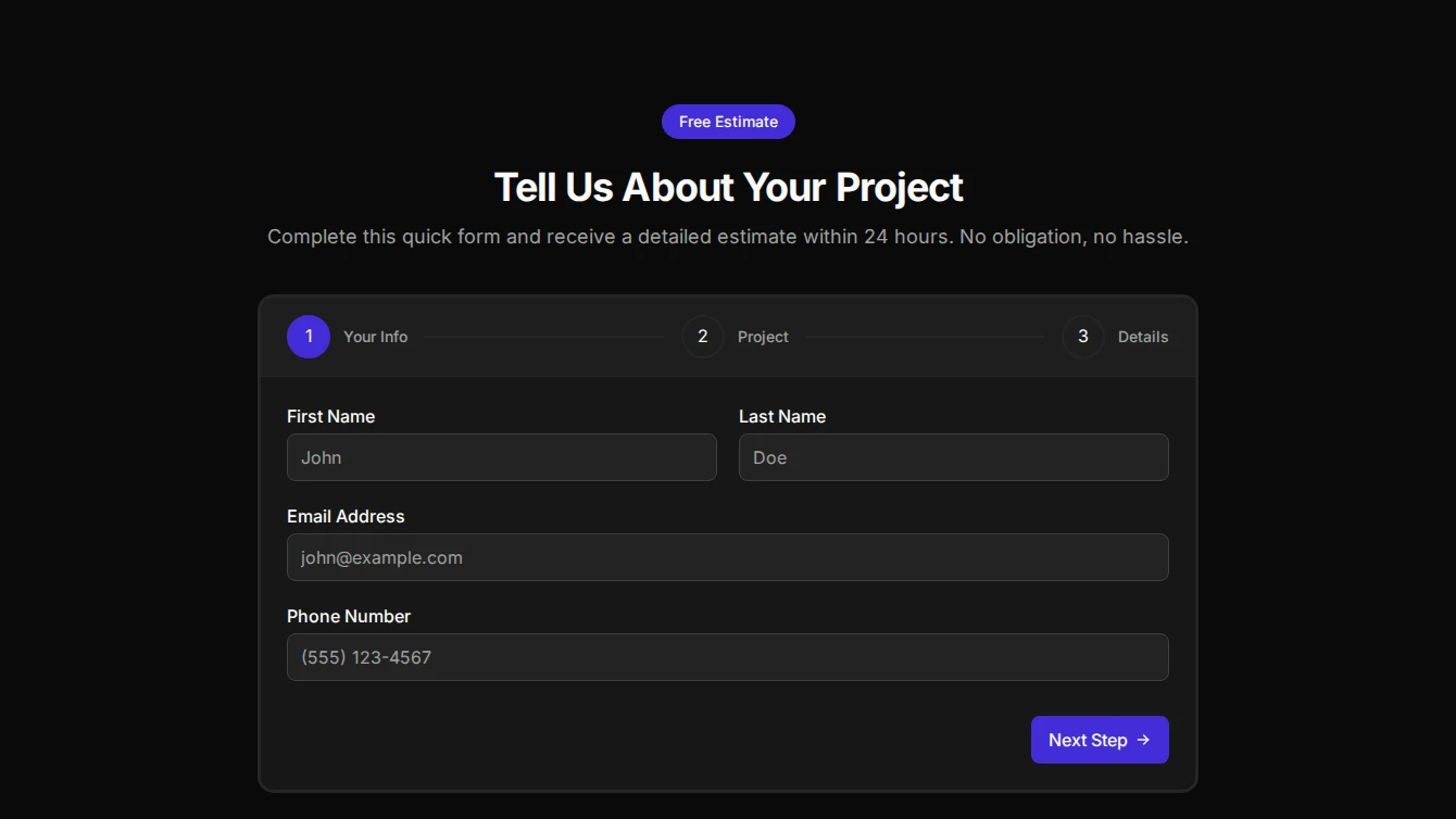 Contact 6 - Multi-Step Wizard