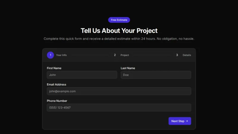 Contact 6 - Multi-Step Wizard