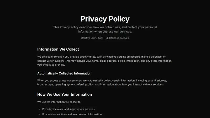 Legal Page 1 - Clean Centered