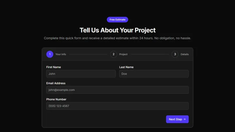 Contact 6 - Multi-Step Wizard