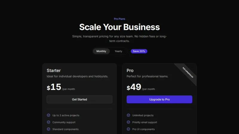 Pricing 14 - Two Card With Toggle