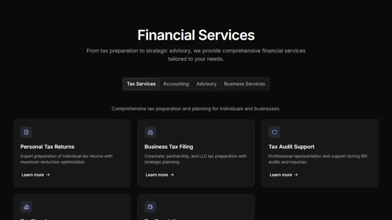 Services 5 - Tabbed Categories