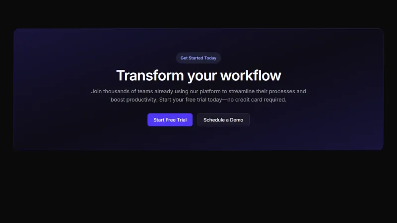 CTA 1 - Centered Gradient Card