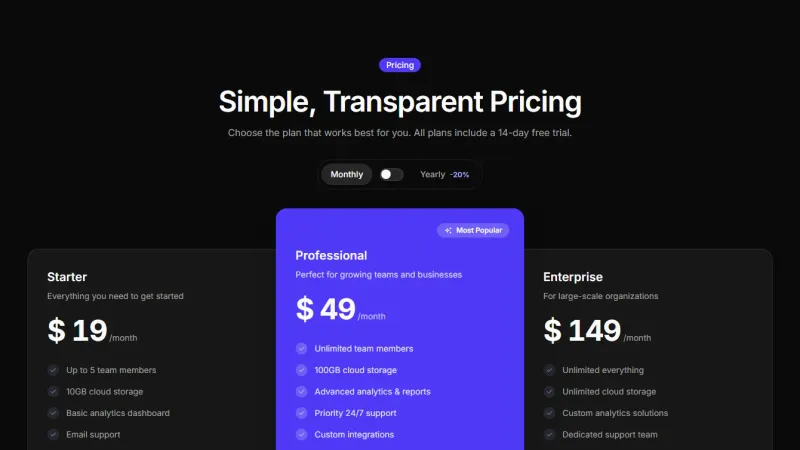 Pricing 9 - Elevated Featured Card