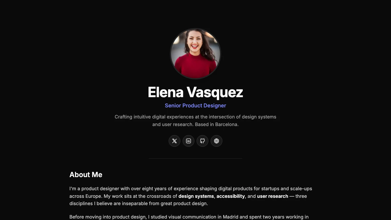 Profile 1 - Centered Clean