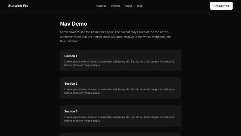 Navbar 1 - Centered with Mobile Sheet