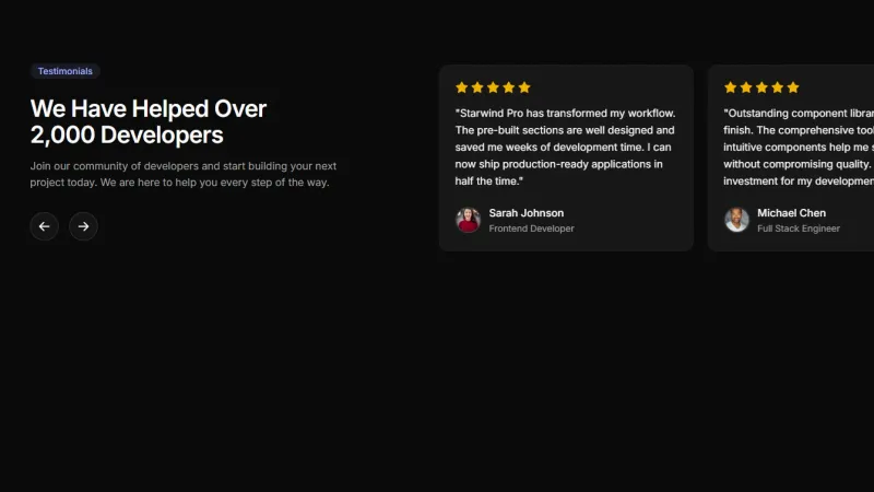 Testimonial 1 - Side Carousel Cards