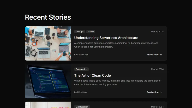 Blog 6 - Horizontal Cards