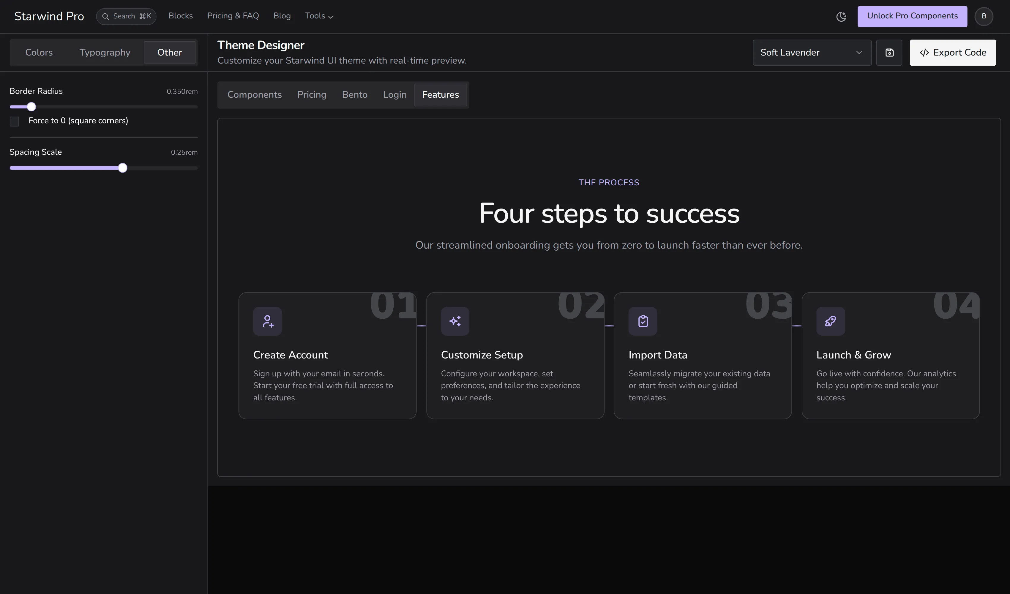 Theme Designer Radius
