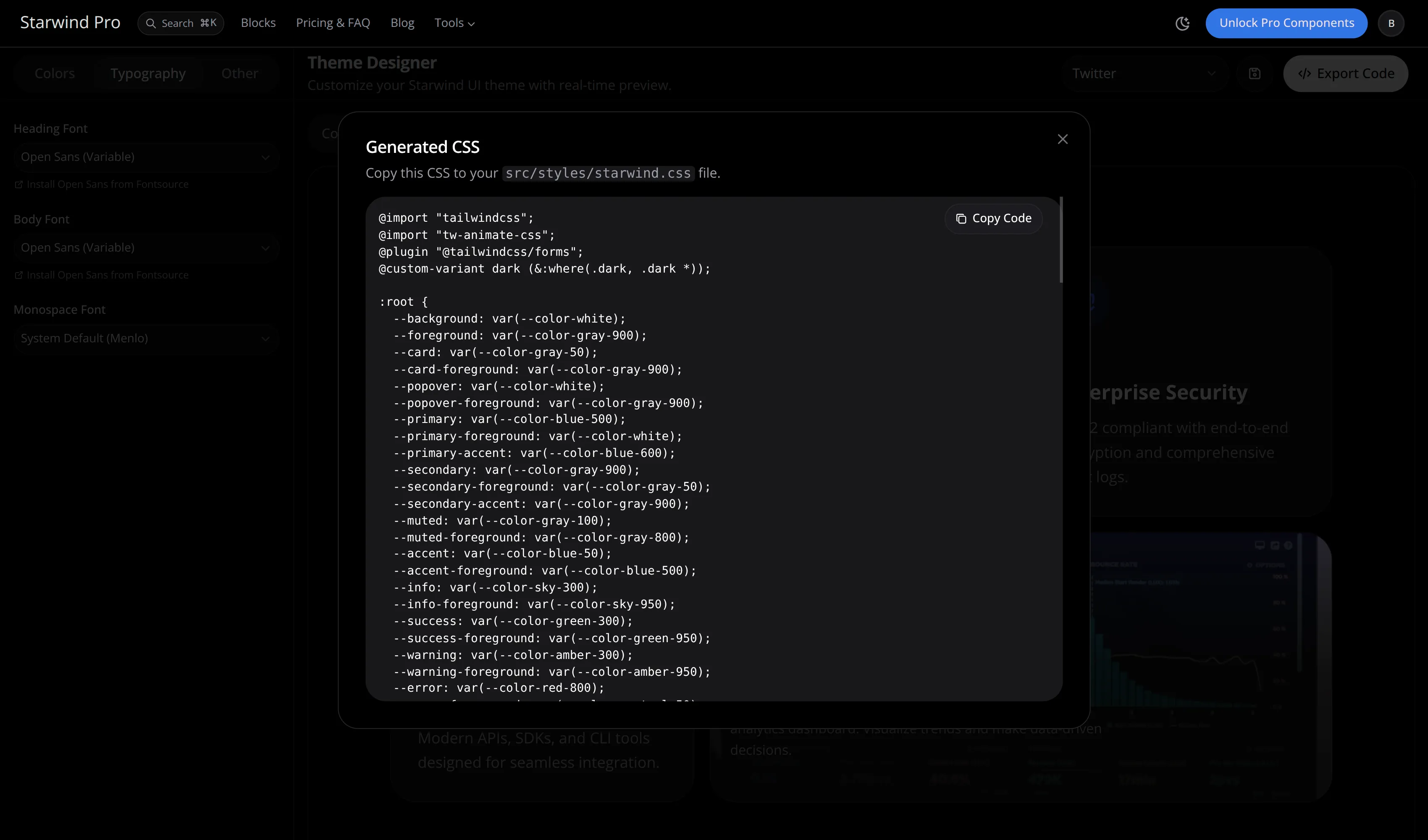 Theme Designer Export