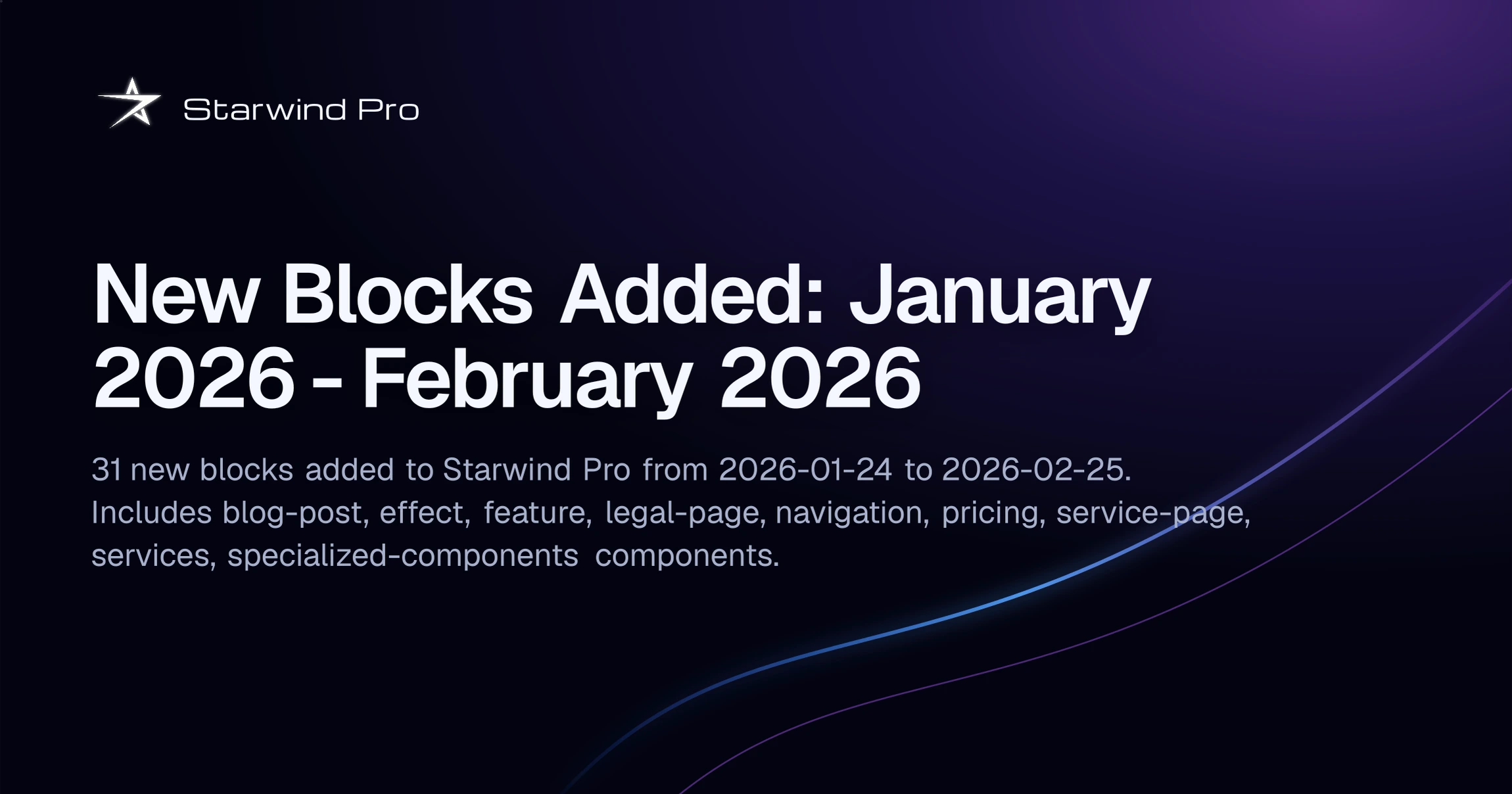 New Blocks Added: January 2026 - February 2026